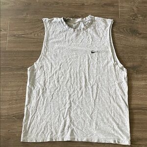 Men’s Nike Gray Cut Off Tee Muscle Tank Top, Size Large